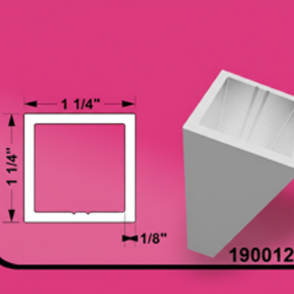 Aluminum Tubing 1.25" x 1.25" 24ft 0.125"(3MM)