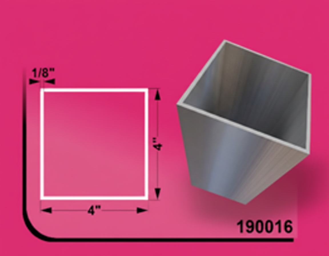 Gemini_Generated_Image_677iax677iax677i Aluminum Tubing 4" x 4" 24ft - 0.125" (3MM) - Image 1