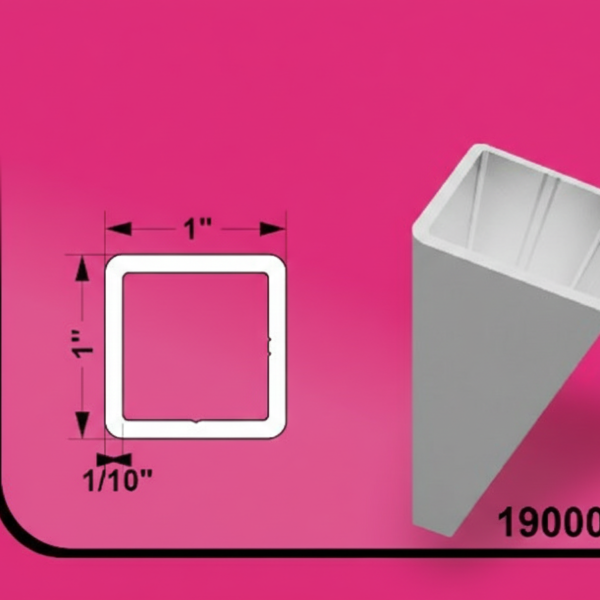 Aluminum Tubing 1" x 1" MI10 - 24ft 0.100"(2.5MM)
