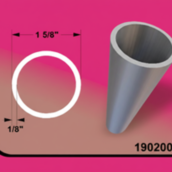 Aluminum Tubing Round 1.625" Diam 24ft - 0.125" (3MM)
